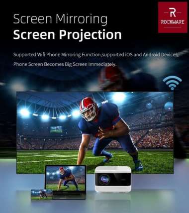 ROCKWARE T40A Proyektor ANDROID 1080P 5000 Lumens Alt Cheerlux C9