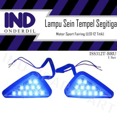 IND Onderdil Lampu Sein Tempel Segitiga LED Motor Sport Fairing for Ninja 150 R/ RR/ CBR 150/ 250/ G