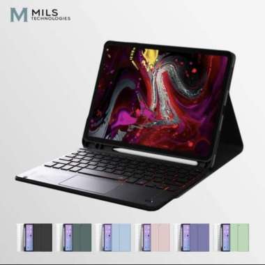 MILS RGB Backlit Touchpad Keyboard Case iPad 7 8 9 Pro 11 Air 4 5 M1 iPad 7/8/9 Pink