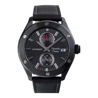 Alexandre Christie Automatic AC 3044 MA LIPBA Man Black Dial Leather Strap [Machtwatch] Hitam