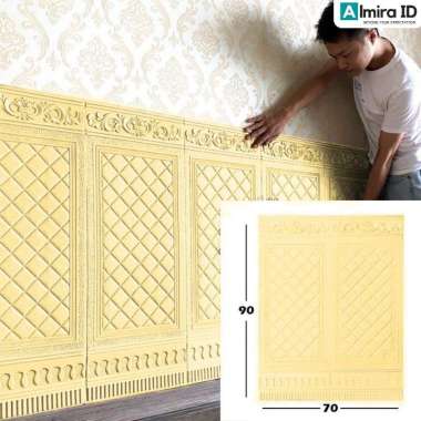 3D Foam Moulding Wainscoating Pintu Kayu Jati Jendela Gabus Anti Air Anti Lembab Sticker Stiker Crea
