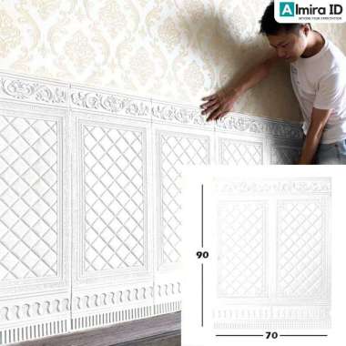 3D Foam Moulding Wainscoating Pintu Kayu Jati Jendela Gabus Anti Air Anti Lembab Sticker Stiker Crea