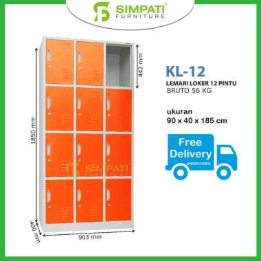 Locker Besi 12 Pintu tipe KL 12 orange Bandung