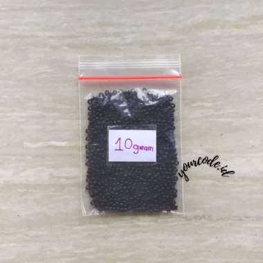 MANIK KACA MOTE RONCE PAYET PASIR 12/0 2MM GLASS BEADS BAHAN CRAFT DIY 10 gram Hitam