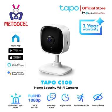 CCTV TPLink Tapo C100 IP Security Camera 1080p, Dengan Mikrofon dan Speaker Bawaan