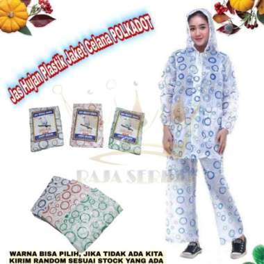 Jas Hujan Mantel Setelan Dewasa Bahan Plastik Transparan Murah