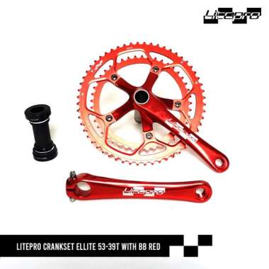 DELTACYCLES - LITEPRO CRANKSET ELLITE 53-39T WITH BB RED