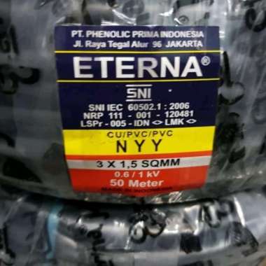 kabel nyy 3x1,5 eterna meteran