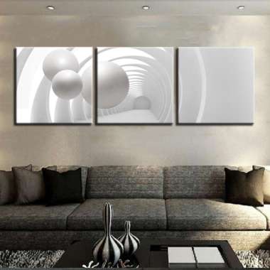Promo Set 3 Art Oil Painting Canvas Picture Peach Blossom Wall Home Decor 50x50cm Di Seller Homyl China Blibli