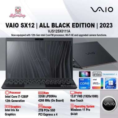 VAIO SX12 ALL BLACK EDITION VJS125X i7-1280P 32GB RAM 2TB SSD 12.5"FHD