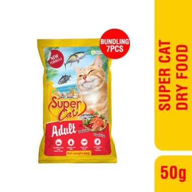 Paket Bundling Supercat Dry 50gr 7PCS - Makanan Kering Kucing