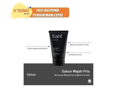 KAHF Face Wash Scrub Perawatan Wajah Pria Sunscreen Moisturizer ORI Triple Action