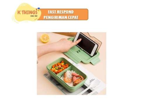 LUNCH BOX Kotak Bekal Makan Lunch Box Anak Plastik Bento Box Green