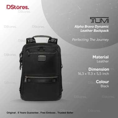 TUMI Alpha Bravo Dynamic Leather Backpack - Black