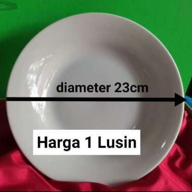 Piring Makan Keramik Putih Polos Ukuran 9Inchi (Â±23Cm) Harga 1 Lusin Multicolor