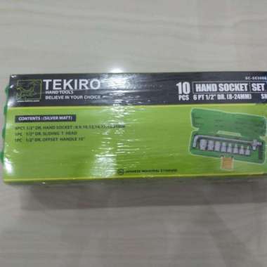 soket set tekiro 10pcs 6pt kunci shock set