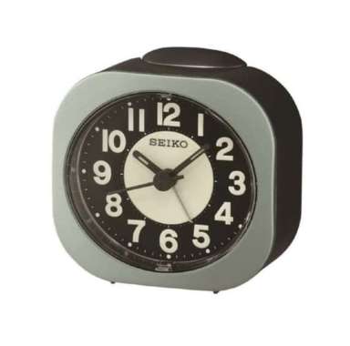 Seiko QHE 121 Bedside Lumibrite Beep Alarm Clock Jam Weker Grey Black