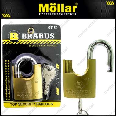 BRABUS GT50 Jaket Gembok Kuningan 50 mm Computer Key Brass Padlock