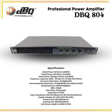 Power Amplifier DBQ 804 4 Chanel Panel 1U