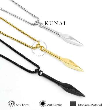 KUNAI (Liontin + kalung Titanium) Liontin Saja/Black