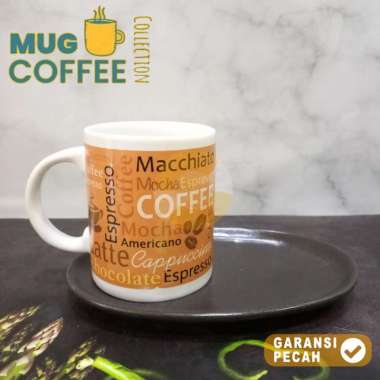 HOMECO 1set Mug NK W/Oval Saucer Coffee Collection | Mug Keramik Tatak MACHIATO