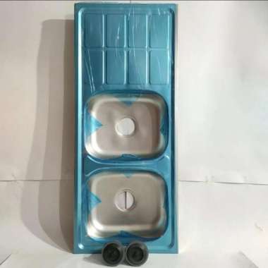 WashBak Wastafel Kitchen Sink Bak Cuci Piring 2 Lobang Metro Stainless