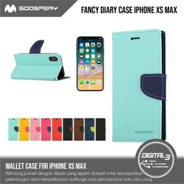 Mercury Goospery Fancy Diary Case Iphone Xs MAX Flip Casing Dompet - Hotpink Navy Apple iPhone XS Ma