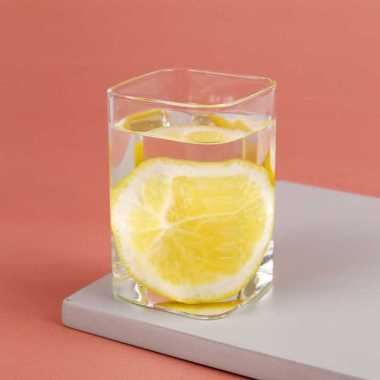 Gelas Minum Kaca Aesthetic Cangkir Cup Unik Square Transparan Mug Kotak Borosilicate Glass Gelas Tra