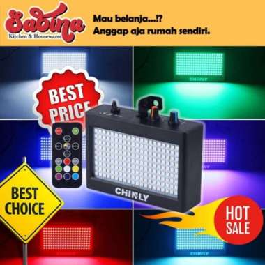 Lampu Led Remote Disco Bar Party Strobe Flash Light 180Pcs Led 35W