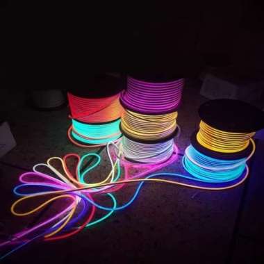 Paket Neon Flex 220V 10 Meter + Soket / Lampu Neon Flex Sign Name 220V Hijau