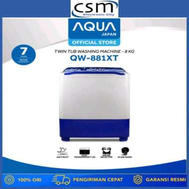 AQUA Mesin Cuci 2 Tabung AQUA QW-881XT / Mesin Cuci AQUA QW-881XT AQUA QW881XT AQUA 881XT AQUA Mesin