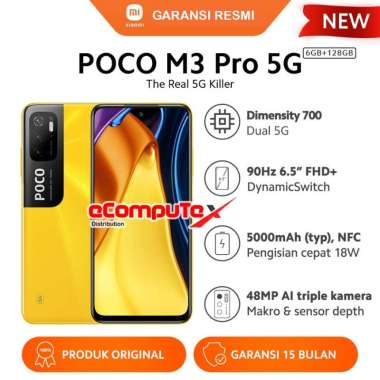 HANDPHONE XIAOMI POCO M3 5G PRO 6/128 KUNING HITAM BIRU / XI AOMI POCOPHONE M 3 5 G 6+128 ORIGINAL G