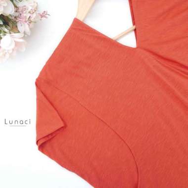 Daster Lunaci Yuna Breastfeeding Dress Premium Yuna Orange