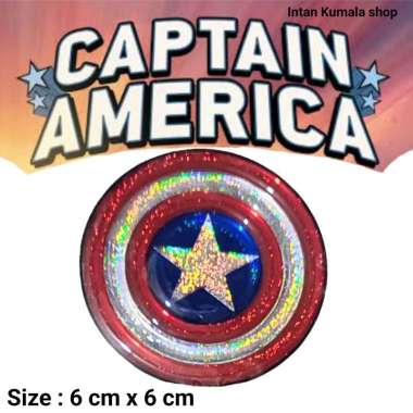 STICKER TIMBUL RESIN VINYL LOGO CAPTAIN AMERICA untuk motor mobil