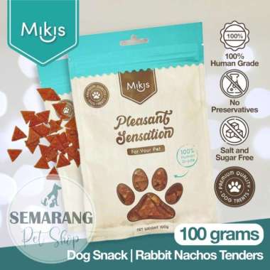 Premium Dog Snack MIKIS Rabbit Nachos Tenders 100gr | Human Grade Meat