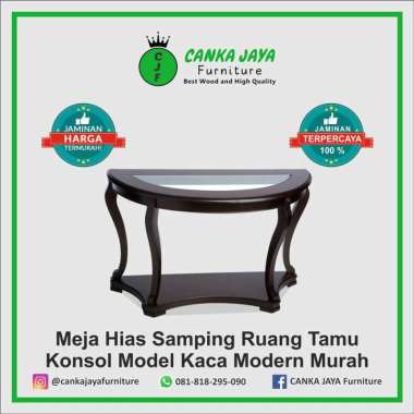 MEJA HIAS SAMPING RUANG TAMU KONSOL MINIMALIS MODEL KACA MODERN MURAH