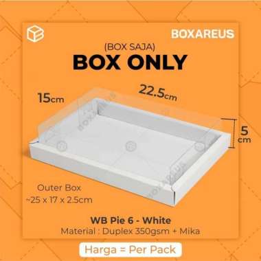 Box Mika Pie Packaging Sekat 6 Egg Tart Dus Kotak Kue | WB Pie 6 WHITE