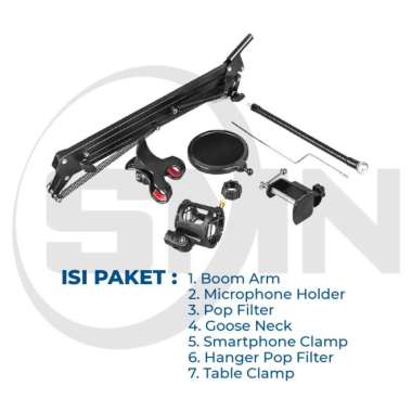 ARM STAND MICROPHONE PLUS POP FILTER DAN HOLDER HP