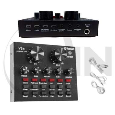 LIVE MIXER TAFFWARE V8 HIFI ASMR AUDIO USB EXTERNAL SOUNDCARD MIC - V8 BLUETOOTH V8