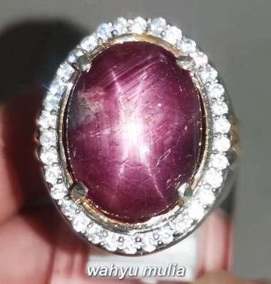 Cincin Batu ruby Star Afrika Besar Original Kode 2073 Merah keunguan