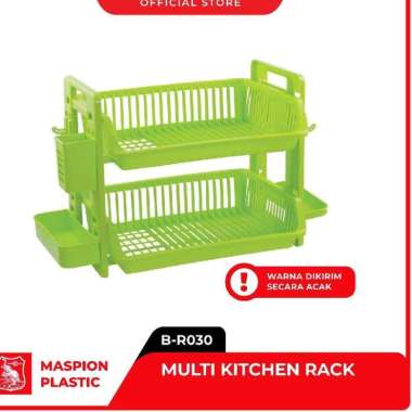 Rak Piring Plastik Susun2 Multi Kitchen Rack Maspion bahan berkualitas Biru