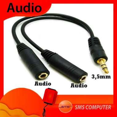 KABEL AUDIO JACK 3.5MM TO 2 AUDIO 3.5MM FEMALE AUDIO SPLITTER