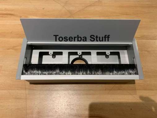 STOP KONTAK MEJA TANAM ISIAN 4 EMPAT COLOKAN BISA CUSTOM ALUMINIUM 3 LUBANG