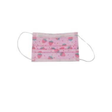 Masker 3 Ply Anak Karakter Strawberry Pink