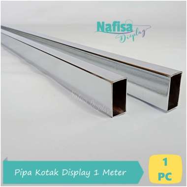 Nafisa Display [1 Pc] Pipa Kotak Besi Panjang 1 Meter Perlengkapan Display Toko -