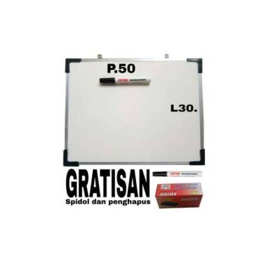 whiteboard papan tulis 50x30 Putih