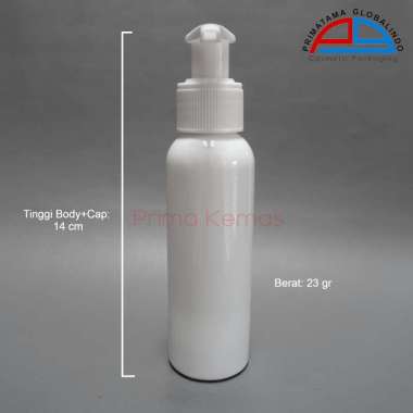 Botol Pump Lotion 100 ml - botol skincare Prima Kemas - Pet 100 ml Putih Pump Lotion AG Putih