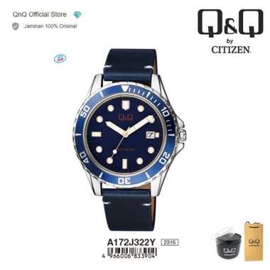 Q&Q QnQ QQ Original Jam Tangan Pria Analog Diver Model - A172J322Y Blue