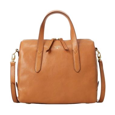 Fossil ZB 5486235 Sydney Satchel Hand Bag Wanita - Camel