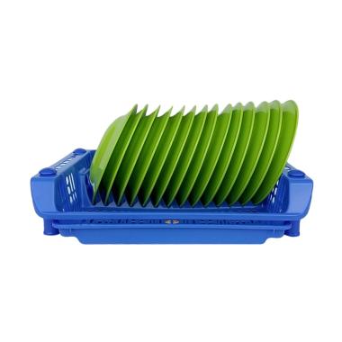 Shinpo Rak Piring Plastik Satu Susun - Biru